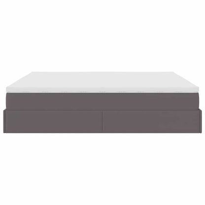 Ottoman bed met matras 180x200cm kunstleer grijs