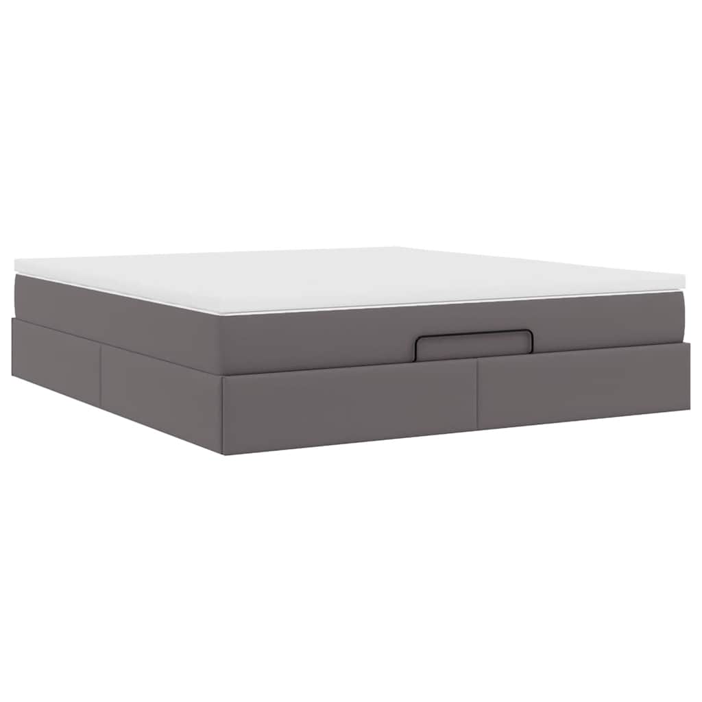 Ottoman bed met matras 180x200cm kunstleer grijs
