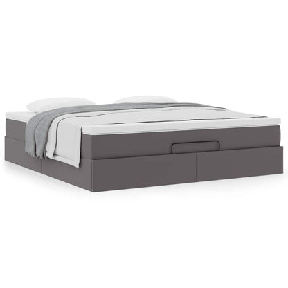Ottoman bed met matras 180x200cm kunstleer grijs