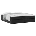 Ottoman bed with mattresses 200x200cm faux leather black
