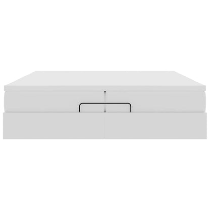 Ottoman bed met matrassen 200x200cm kunstleer wit