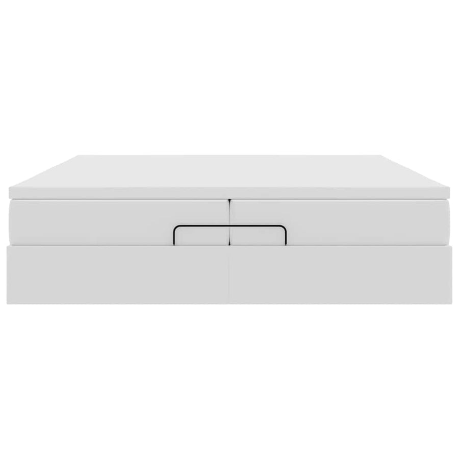 Ottoman bed met matrassen 200x200cm kunstleer wit