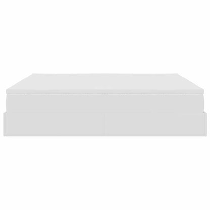 Ottoman bed met matrassen 200x200cm kunstleer wit