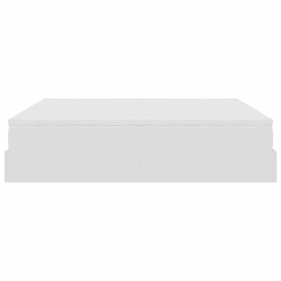 Ottoman bed met matrassen 200x200cm kunstleer wit
