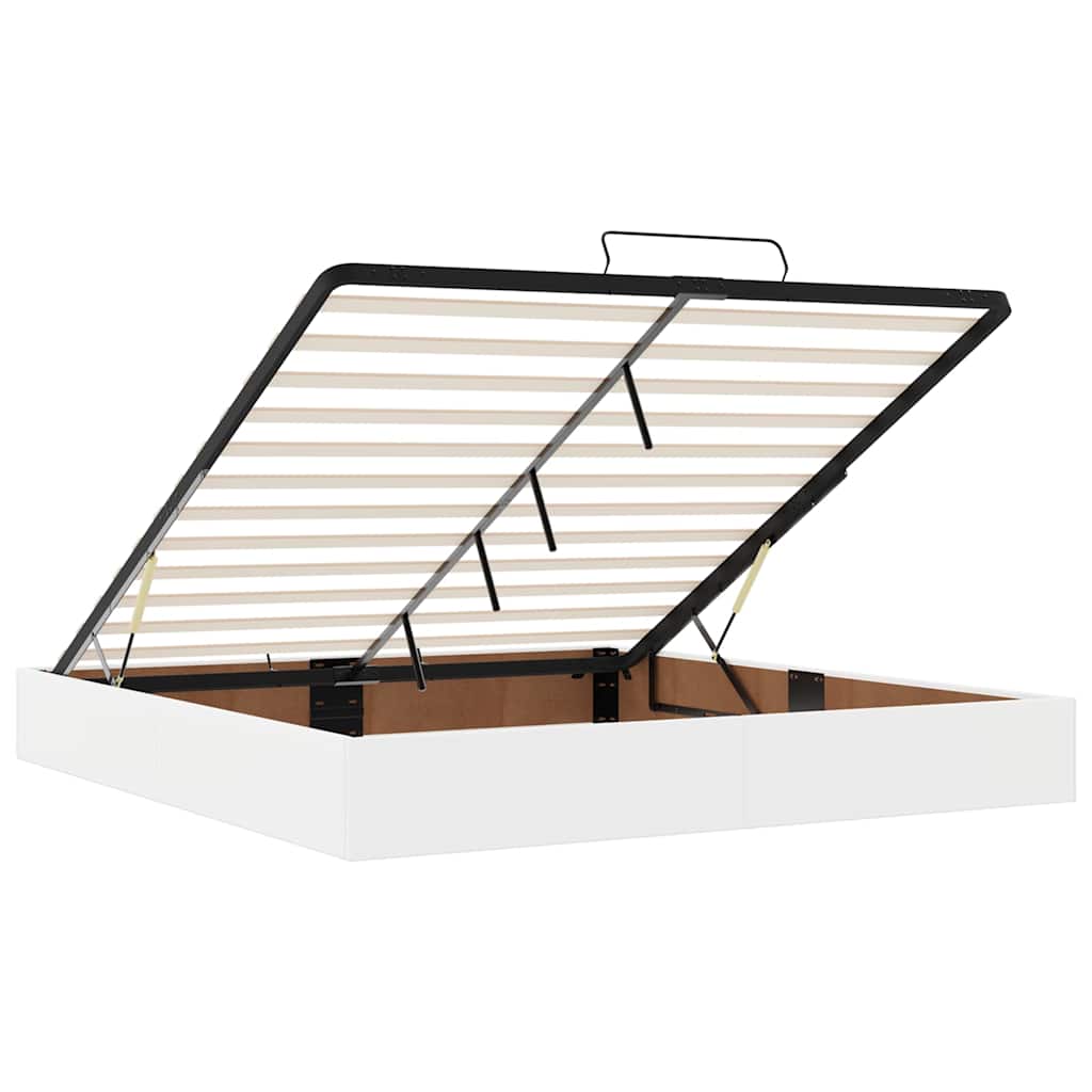Ottoman bed met matrassen 200x200cm kunstleer wit