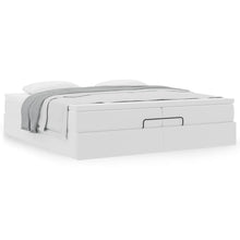 Ottoman bed met matrassen 200x200cm kunstleer wit