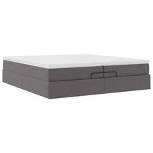 Ottoman bed met matrassen 200x200cm kunstleer grijs