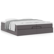 Ottoman bed 200x200 cm kunstleer grijs