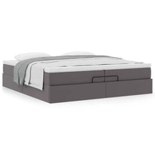 Ottoman bed met matrassen 200x200cm kunstleer grijs