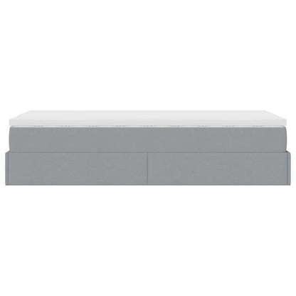 Ottoman bed met matras 80x200cm stof lichtgrijs
