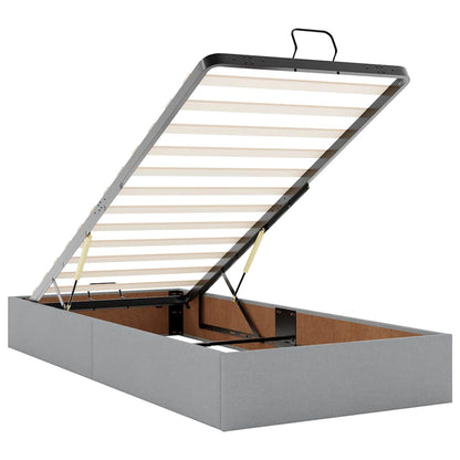 Ottoman bed met matras 80x200cm stof lichtgrijs