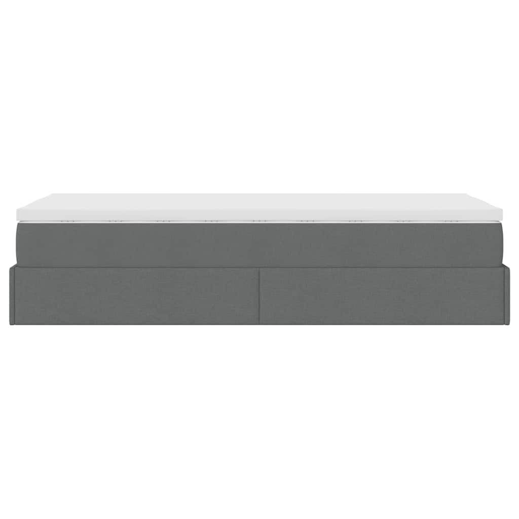 Ottoman bed met matras 80x200cm stof donkergrijs