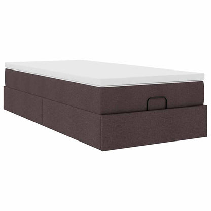 Ottoman bed met matras 80x200cm stof donkerbruin