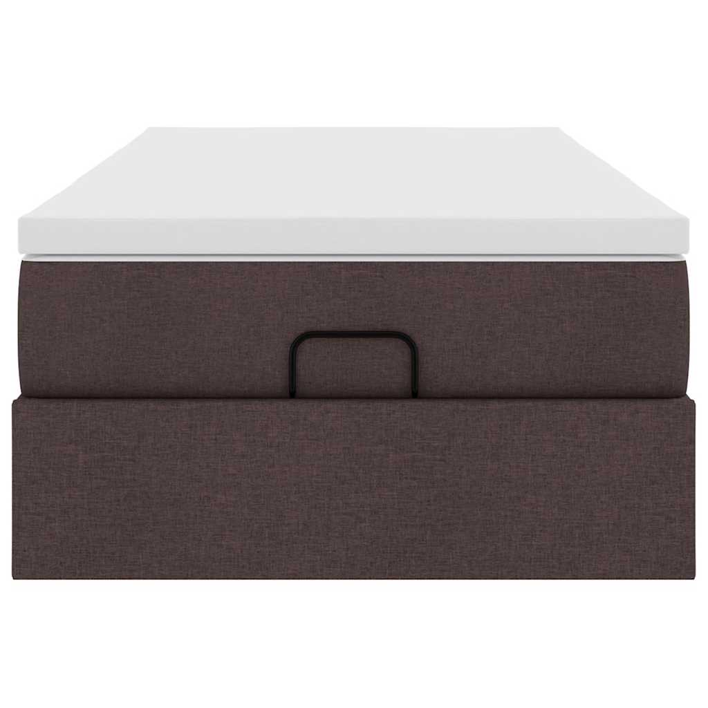 Ottoman bed met matras 80x200cm stof donkerbruin