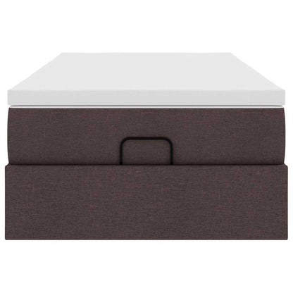 Ottoman bed met matras 80x200cm stof donkerbruin