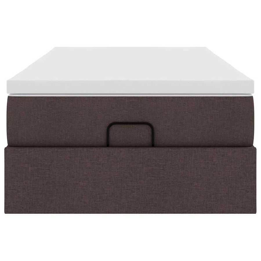 Ottoman bed met matras 80x200cm stof donkerbruin