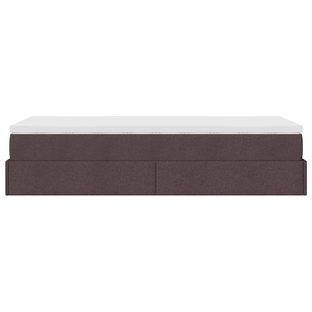 Ottoman bed met matras 80x200cm stof donkerbruin
