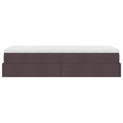Ottoman bed met matras 80x200cm stof donkerbruin