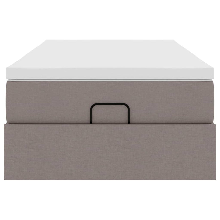 Ottoman bed met matras 80x200cm stof taupe