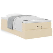 Ottoman bed met opbergruimte 80x200 cm crèmekleurig