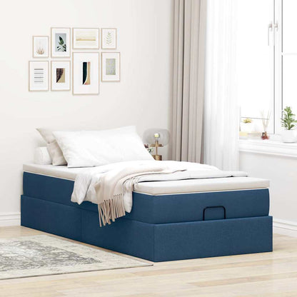 Ottoman bed met matras 80x200cm stof blauw