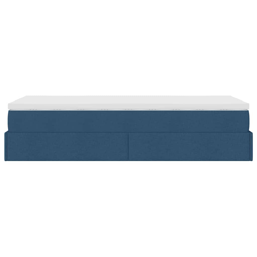 Ottoman bed met matras 80x200cm stof blauw