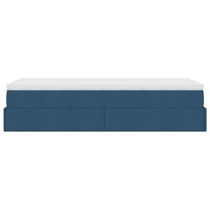 Ottoman bed met matras 80x200cm stof blauw