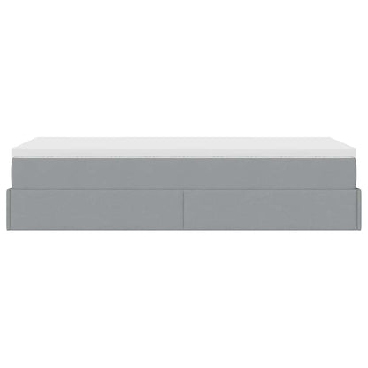 Ottoman bed met matras 90x190cm stof lichtgrijs