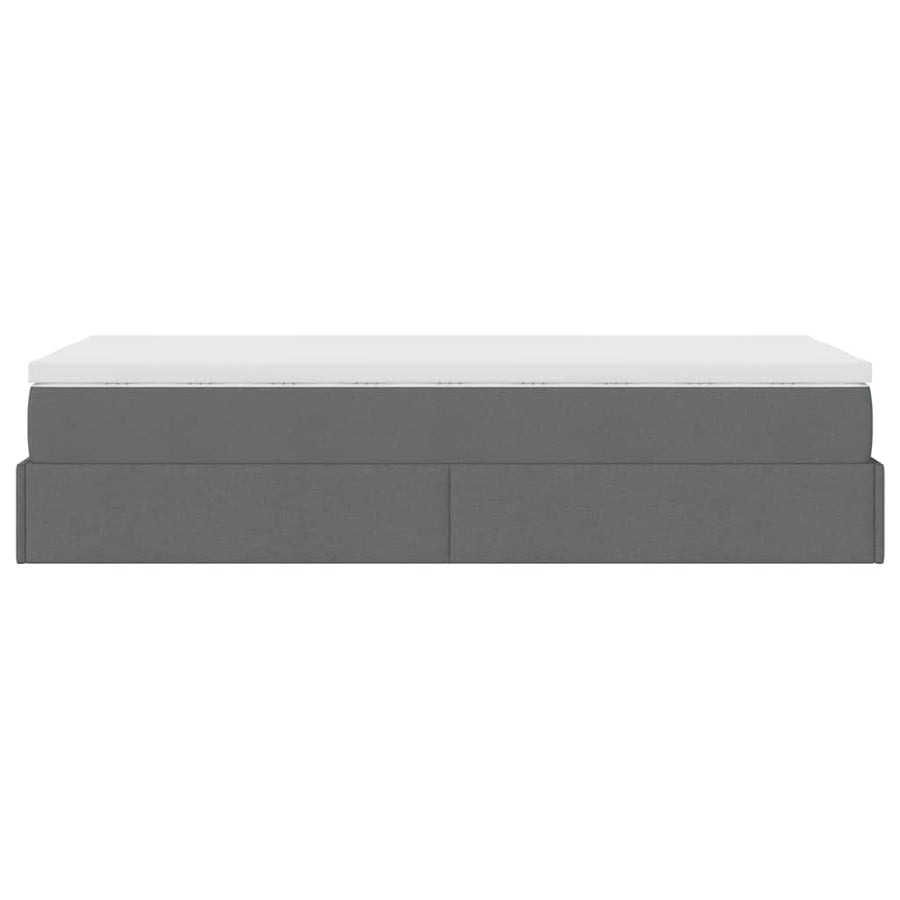 Ottoman bed met matras 90x190cm stof donkergrijs