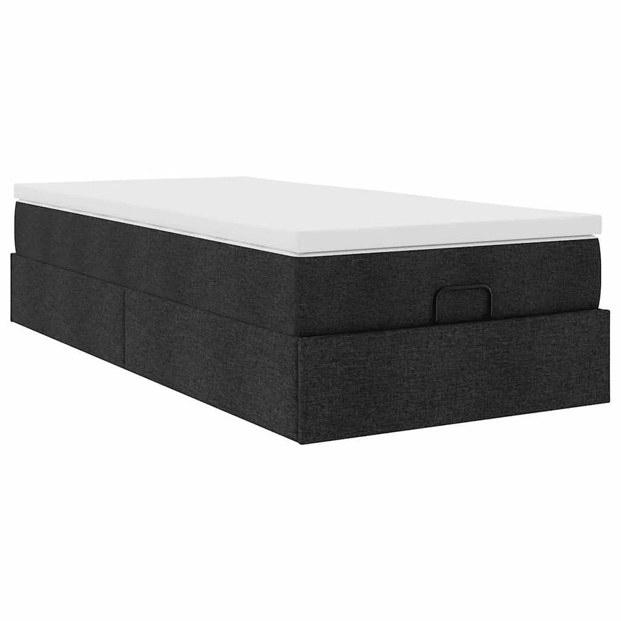 Ottoman bed met matras 90x190cm stof zwart