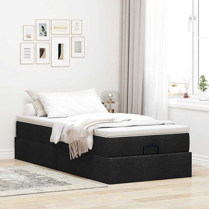 Ottoman bed met matras 90x190cm stof zwart