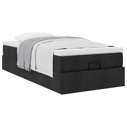 Ottoman bed met matras 90x190cm stof zwart