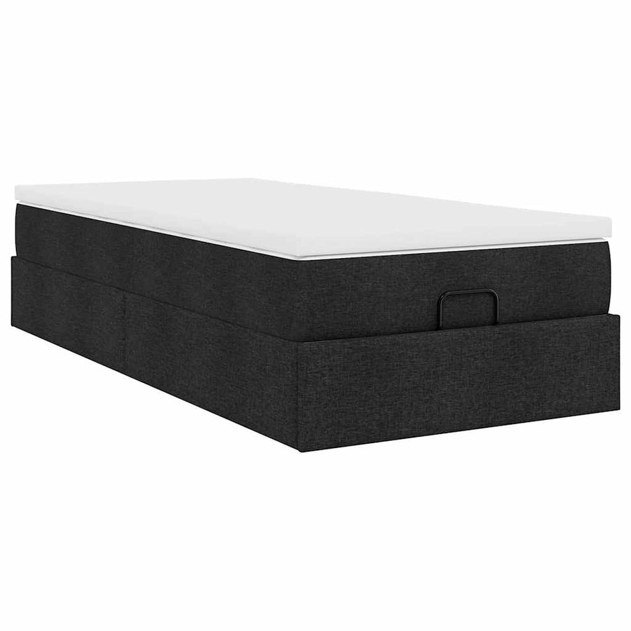 Ottoman bed met matras 90x190cm stof zwart