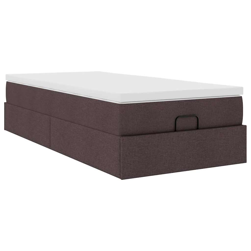 Ottoman bed met matras 90x190cm stof donkerbruin
