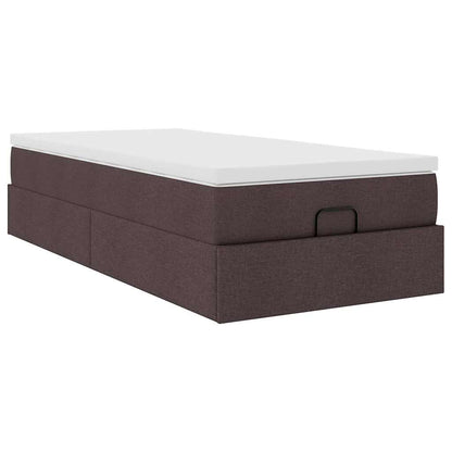 Ottoman bed met matras 90x190cm stof donkerbruin