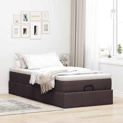 Ottoman bed met matras 90x190cm stof donkerbruin