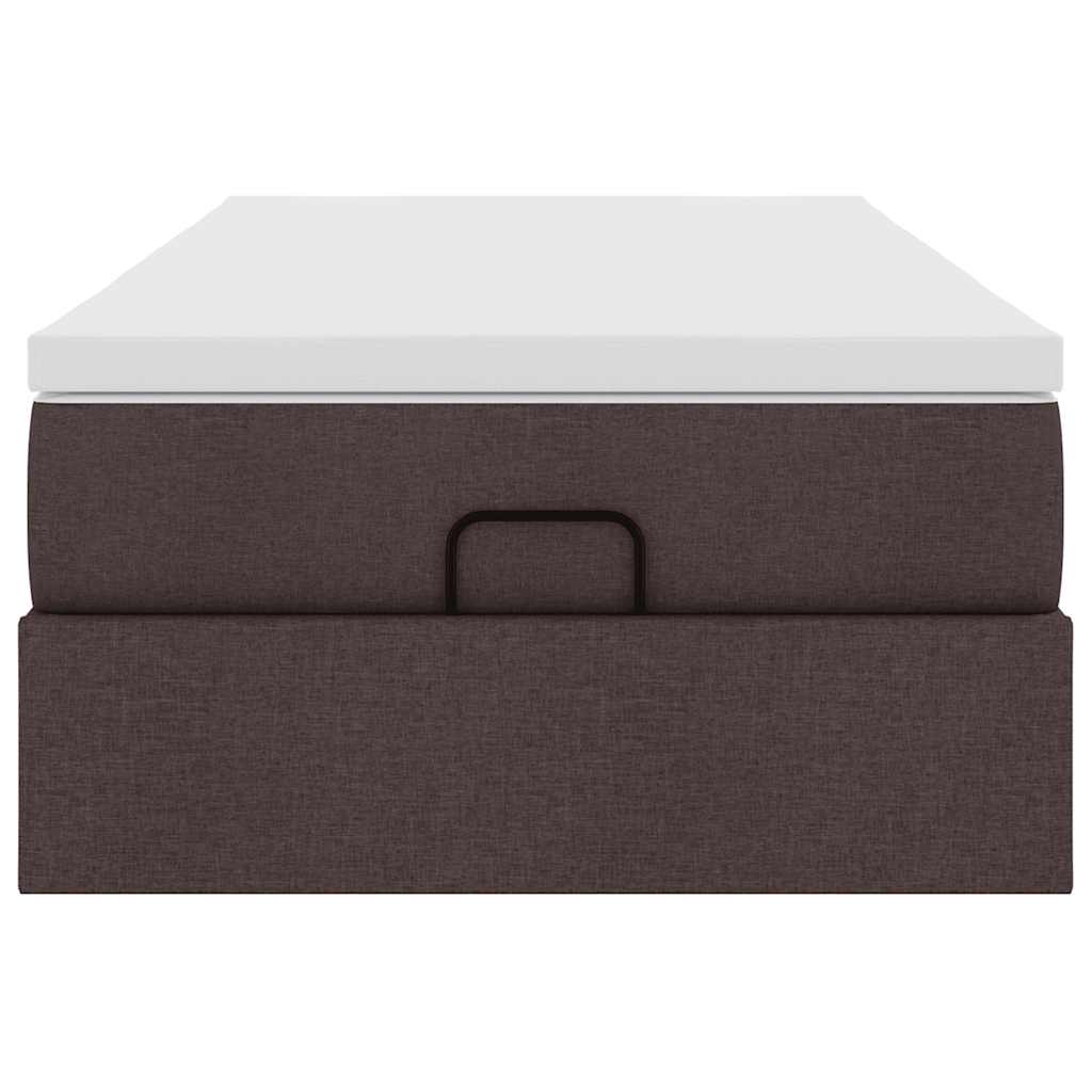 Ottoman bed met matras 90x190cm stof donkerbruin