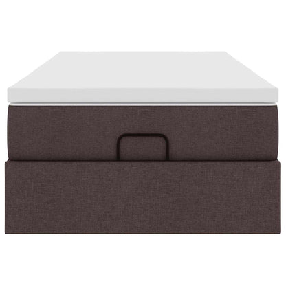 Ottoman bed met matras 90x190cm stof donkerbruin