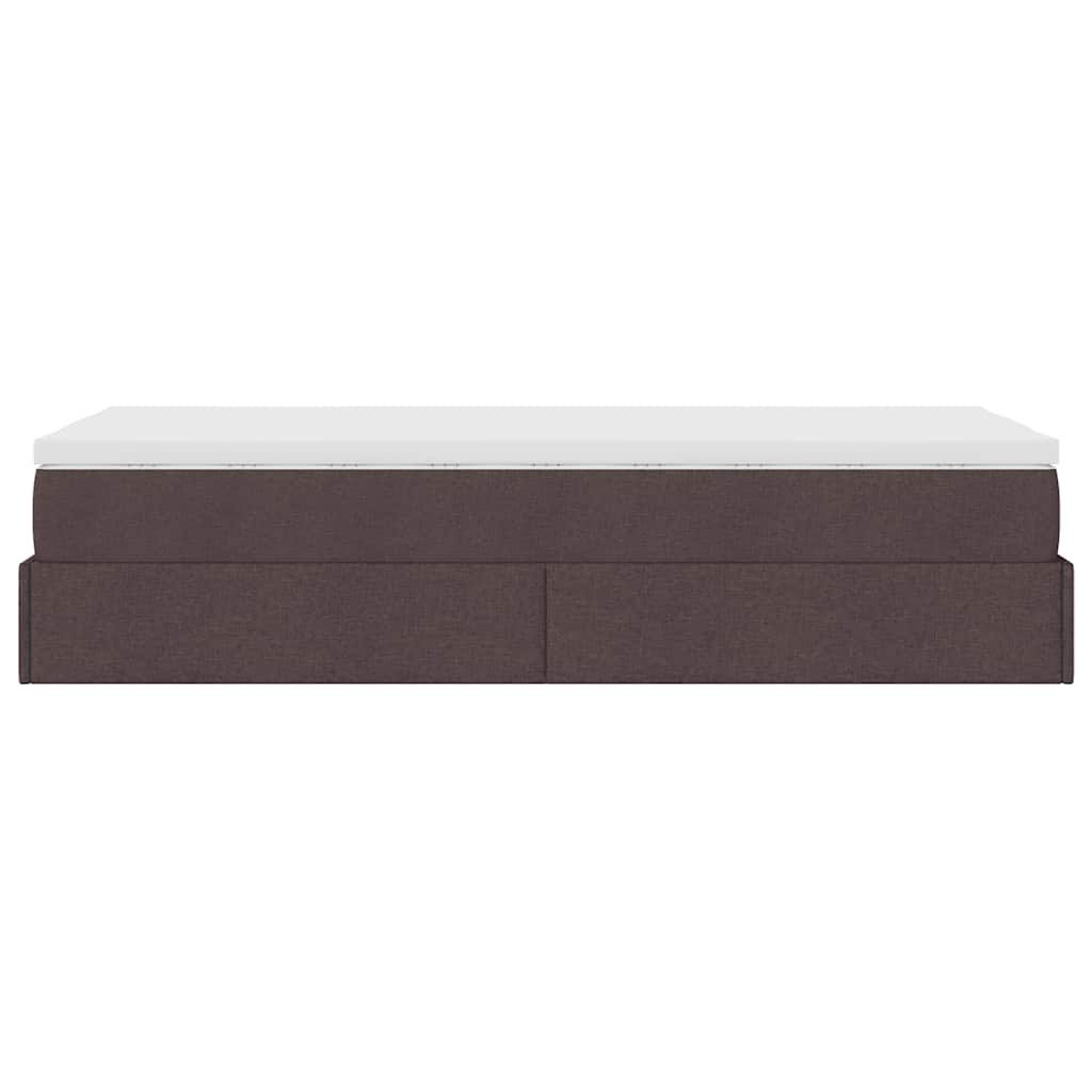Ottoman bed met matras 90x190cm stof donkerbruin