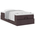 Ottoman bed met matras 90x190cm stof donkerbruin
