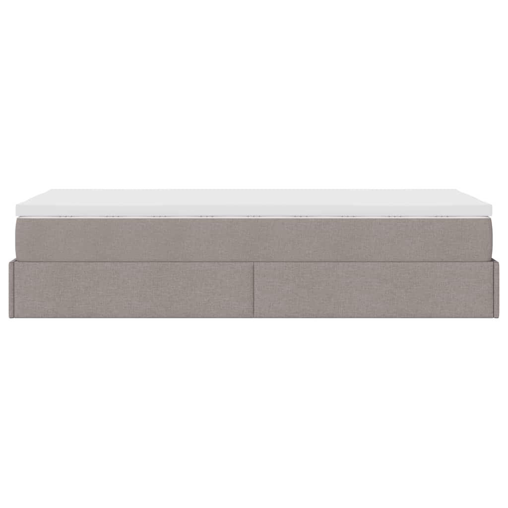 Ottoman bed met matras 90x190cm stof taupe