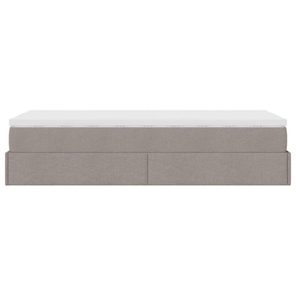 Ottoman bed met matras 90x190cm stof taupe