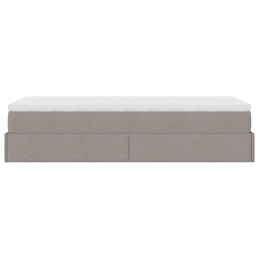 Ottoman bed met matras 90x190cm stof taupe