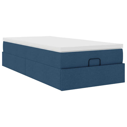 Ottoman bed met matras 90x190cm stof blauw