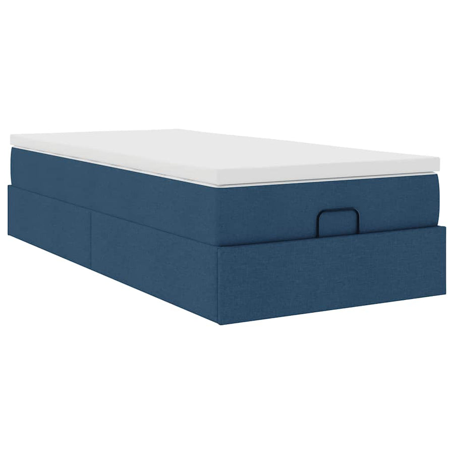 Ottoman bed met matras 90x190cm stof blauw