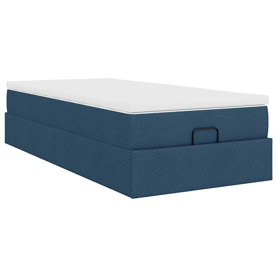 Ottoman bed met matras 90x190cm stof blauw