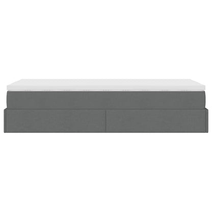 Ottoman bed met matras 90x200cm stof donkergrijs