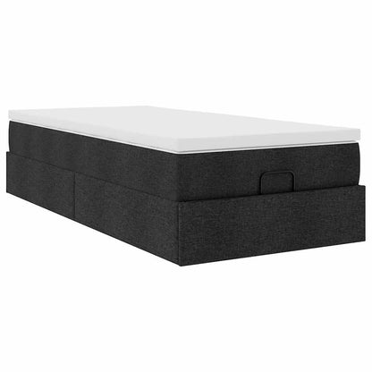 Ottoman bed met matras 90x200cm stof zwart