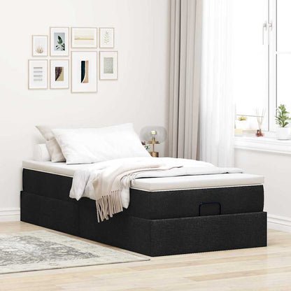 Ottoman bed met matras 90x200cm stof zwart