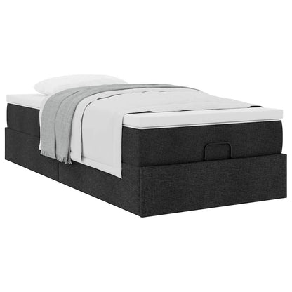 Ottoman bed met matras 90x200cm stof zwart